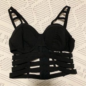 Black caged bralet/crop top from Windsor